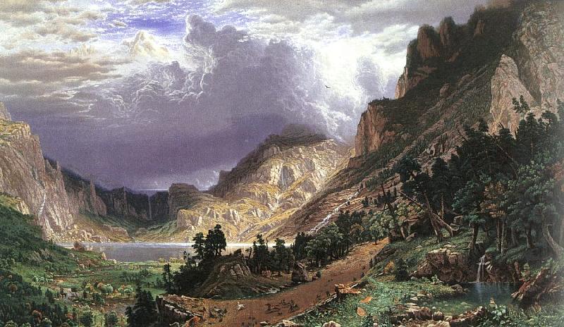 Albert Bierstadt Storm in the Rocky Mountains, Mt Rosalie